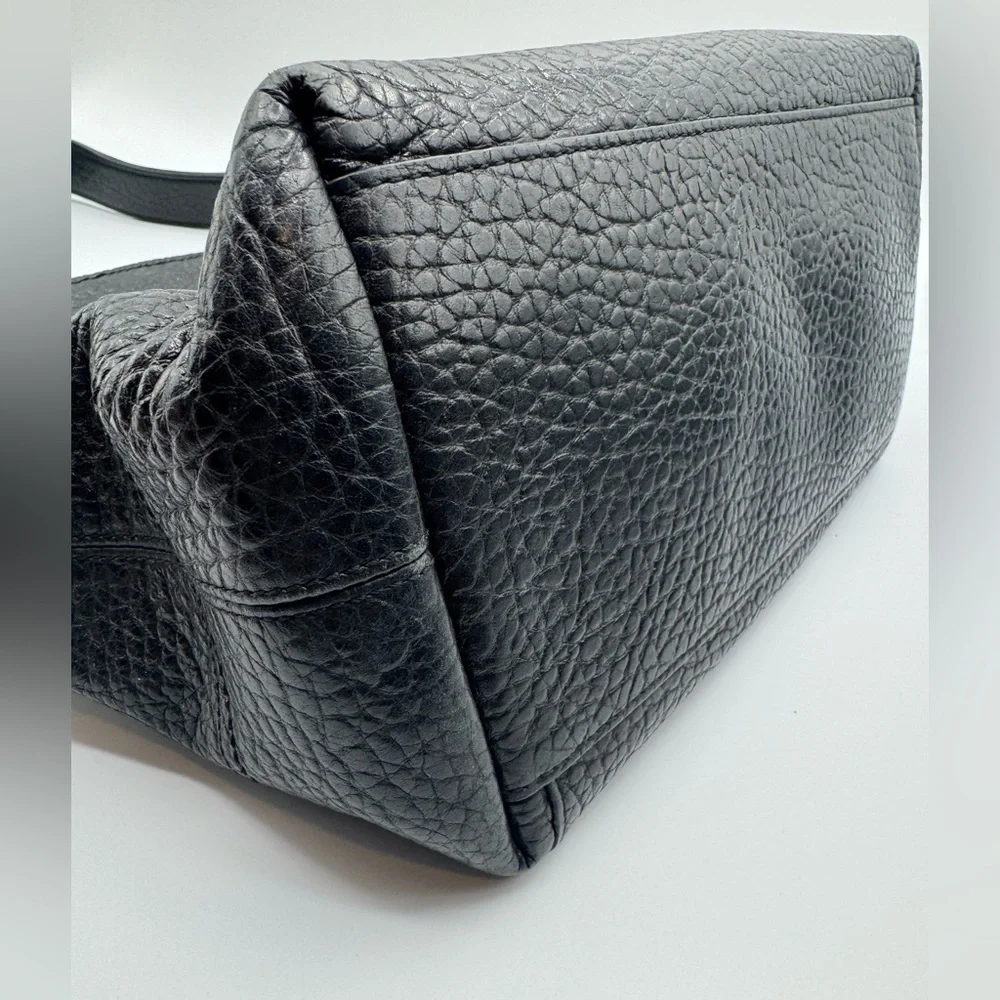 Coach Sara Black Textured Leather Shoulder Bag | Good Used Condition